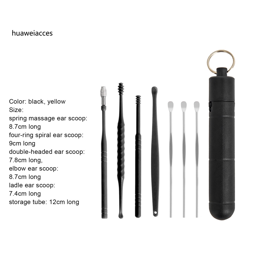 Set 7 Dụng Cụ Lấy Ráy Tai Thiết Kế Hai Đầu Thoải Mái
