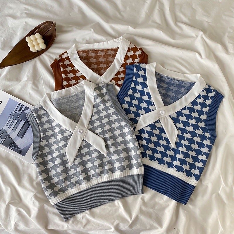 Áo Dệt Kim Cổ Chéo Kẻ Sọc Thời Trang Thu Đông  191968Áo Len Không Tay Phong Cách Hàn Quốc Cổ Điển Độc Đáo | BigBuy360 - bigbuy360.vn