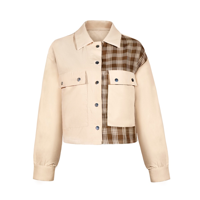 IELGY  Áo Khoác Ngắn Dáng Rộng Cài Một Hàng Nút Thời Trang Cho Nữ