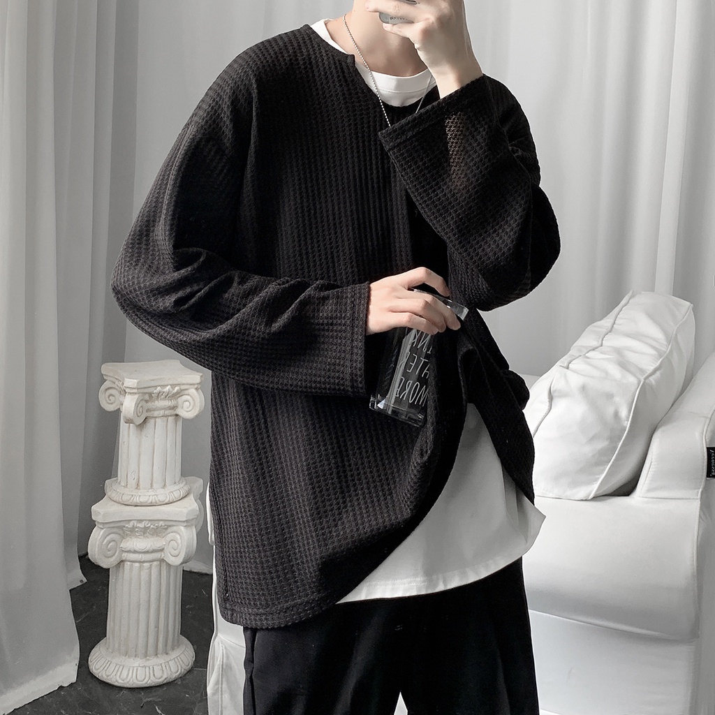 Áo Len Tay Dài Cổ Chữ V Dáng Rộng Thời Trang Sành Điệu Cho Nam Và Nữ