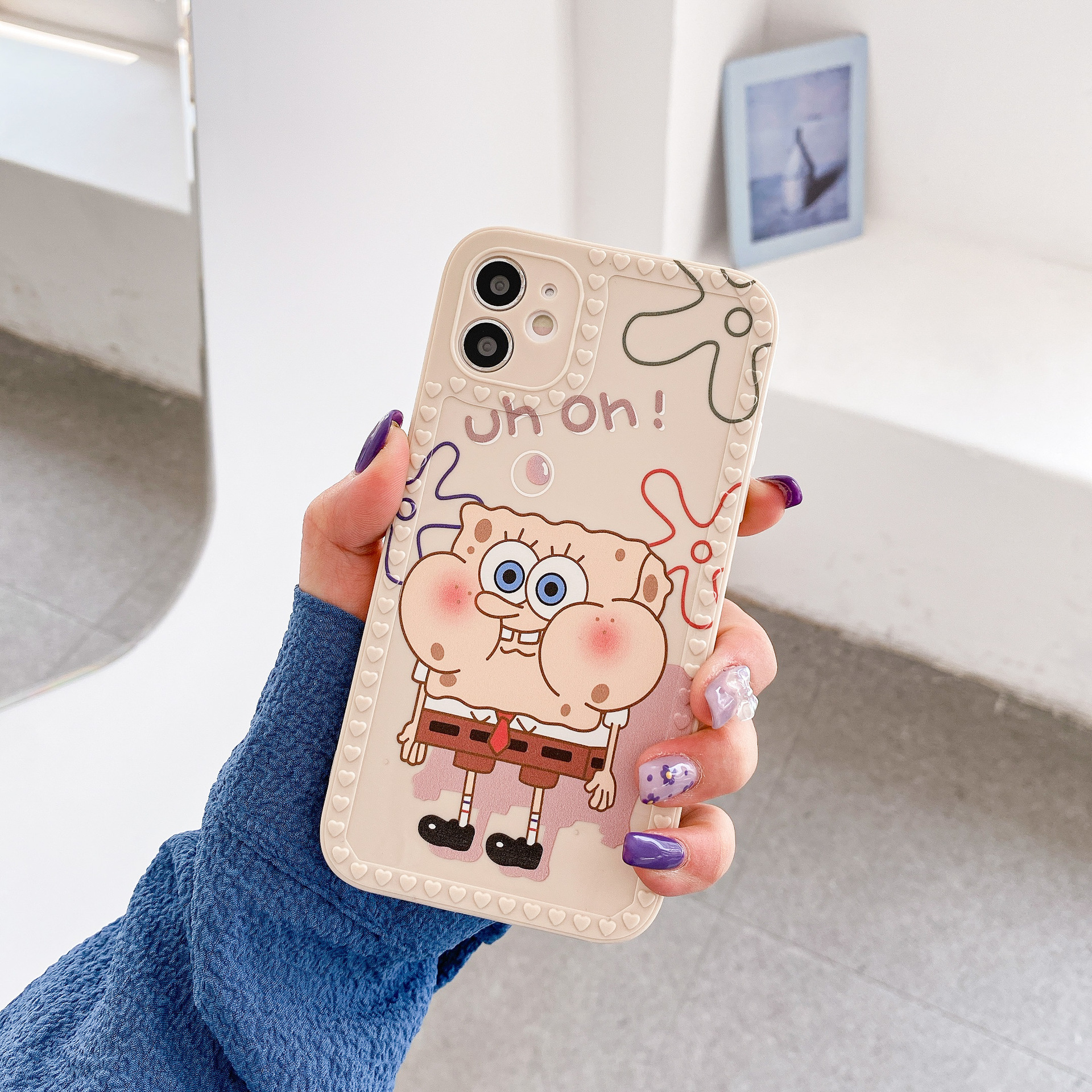 Ốp điện thoại silicone in khung ảnh Spongebob/bánh sao cho IPhone 12 Promax 11 Promax 11/8 Plus/12 Mini/7/8/X/XsMax | BigBuy360 - bigbuy360.vn