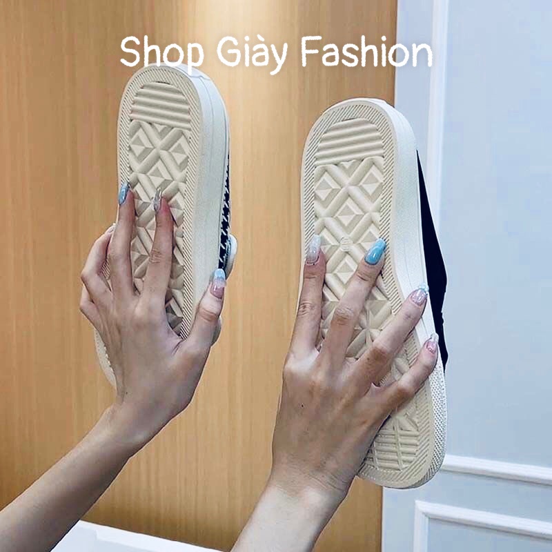Dép Sục Nữ Hở Mũi 2 Quai Ngang, Dép Thời Trang Nữ Quai Dán Kiểu Dáng Hàn Quốc Đế Bánh Mì Cao 3cm