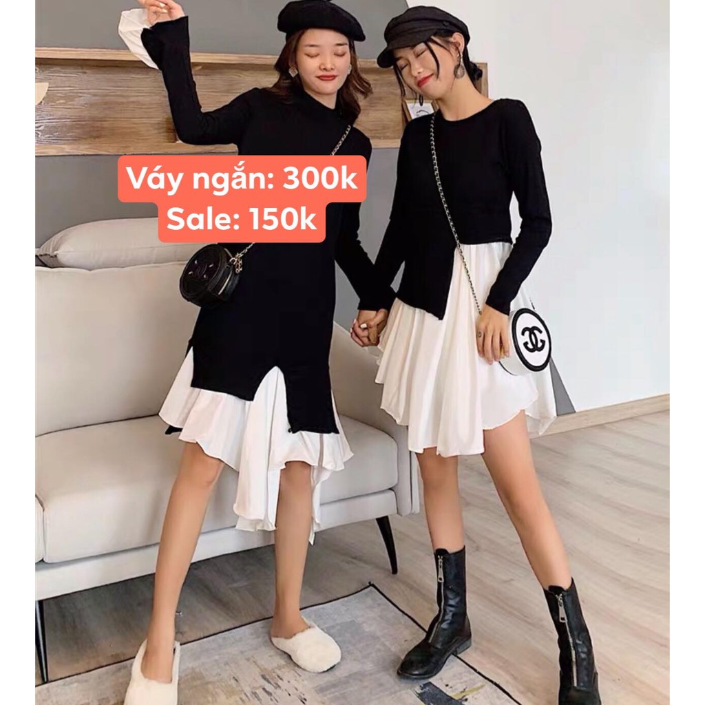 váy đen trắng