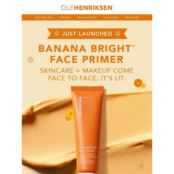 Ole Henriksen - Kem dưỡng kiêm kem lót trang điểm, highlight tạo sáng Banana Bright™ Face Primer