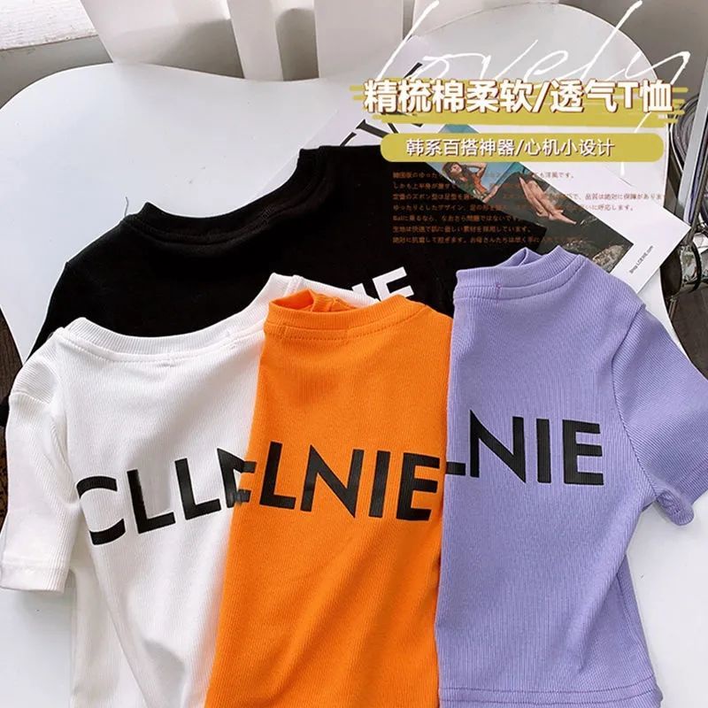 Áo Thun Tay Ngắn Màu Sắc Đơn Giản Phong Cách Hàn Quốc Cho Nữ