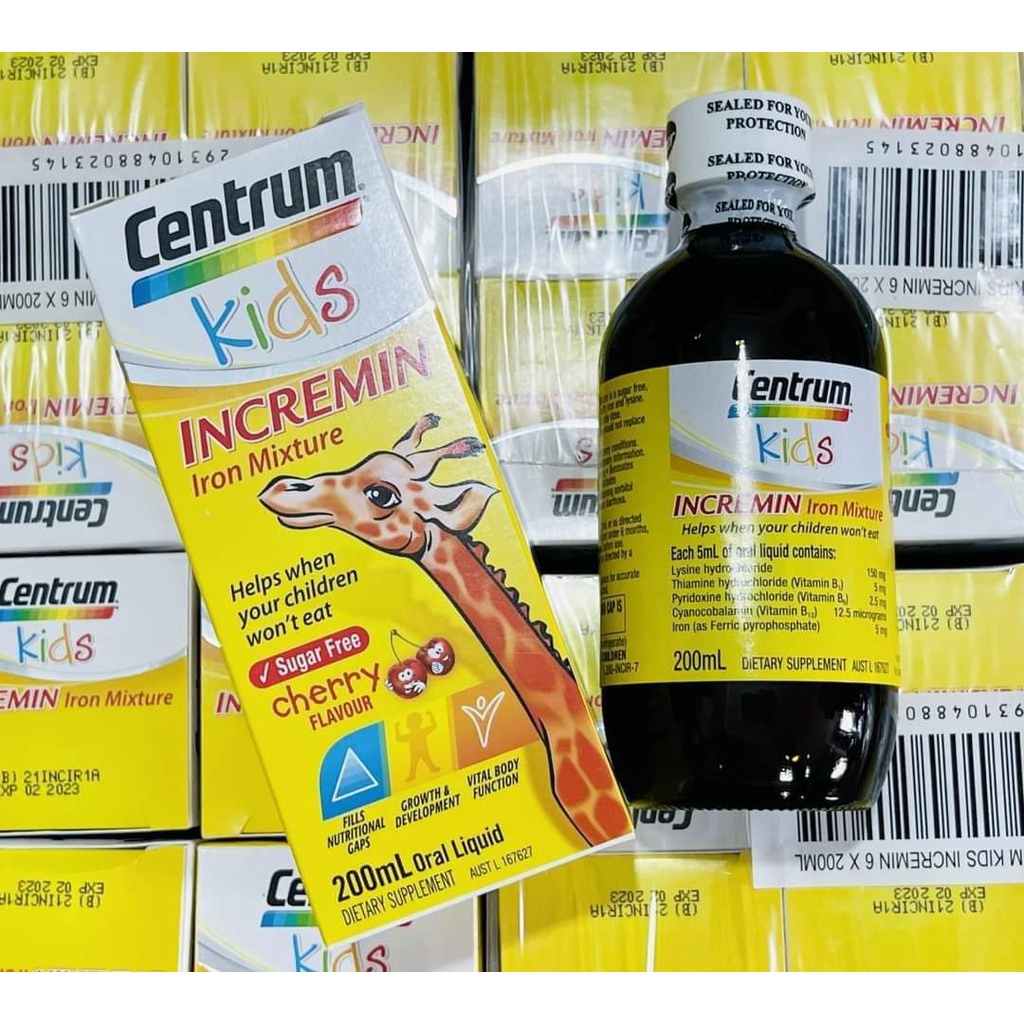 Siro Centrum Kids Vitamin dành cho trẻ biếng ăn 200ml [CHUẨN ÚC] bổ sung khoáng chất, tăng đề kháng