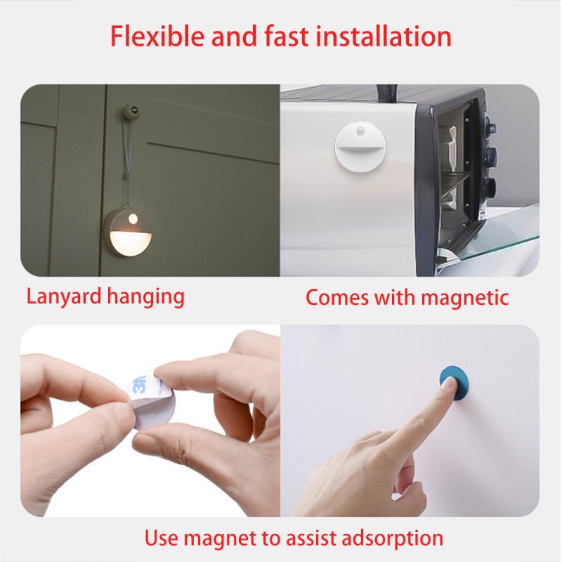 DOU Half Moon Induction LED Lamp Round Human Body Motion Sensor Night Light