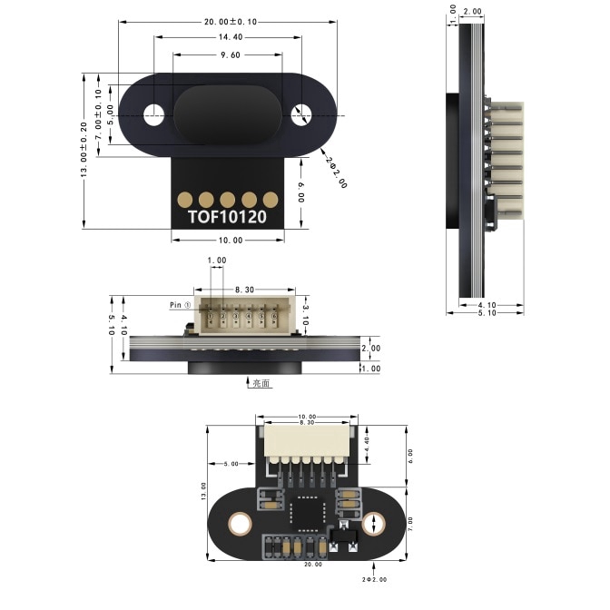 Mô Đun Cảm Biến Khoảng Cách Xa Tof10120 10-180cm Cho Arduino Uart I2C Iic