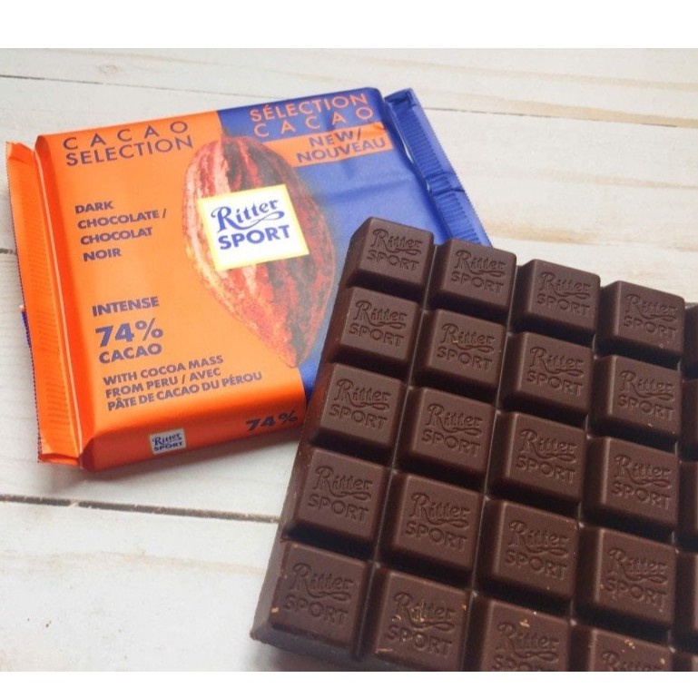 Socola ca cao nguyên chất 74% cacao thương hiệu Ritter Sport 100G Hàng nhập khẩu KPHUCSINH - Hàng Chính Hãng
