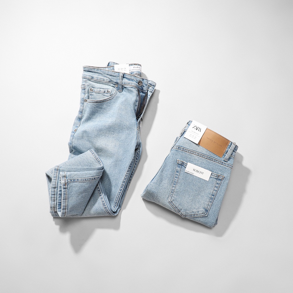 Quần Jean Nam ZR xanh nhạt (Form Slimfit.chất vải co dãn,ống 15-18cm,Hàng VNXK)-210501 | BigBuy360 - bigbuy360.vn