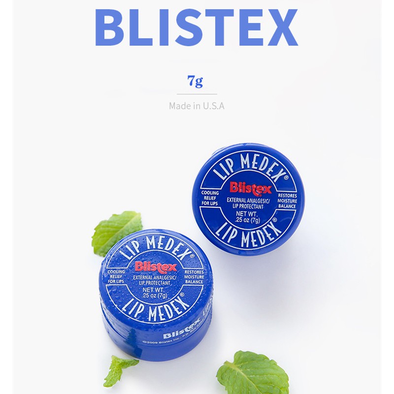 Son sáp dưỡng ẩm môi dạng hũ màu xanh dương nhỏ không màu tẩy da chết lâu trôi 7g