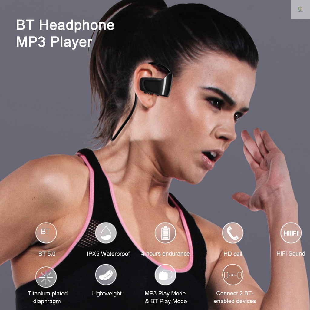 Tai Nghe Bluetooth 5.0 Không Dây 8gb Mp3 Chống Nước Ipx5 Tích Hợp Mic Cho Điện Thoại