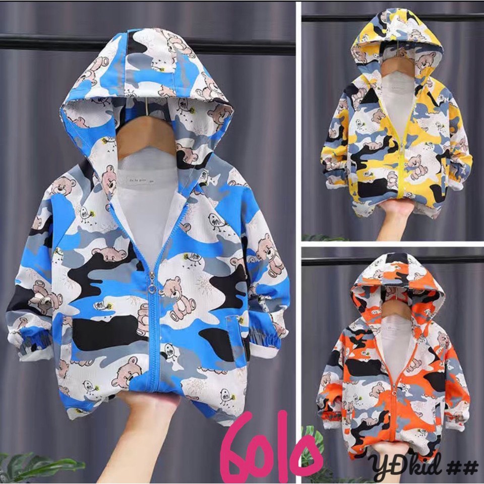 Áo gió loang in tràn GẤU lót lưới Quảng Châu cao cấp (8-18kg) (mã 6010)