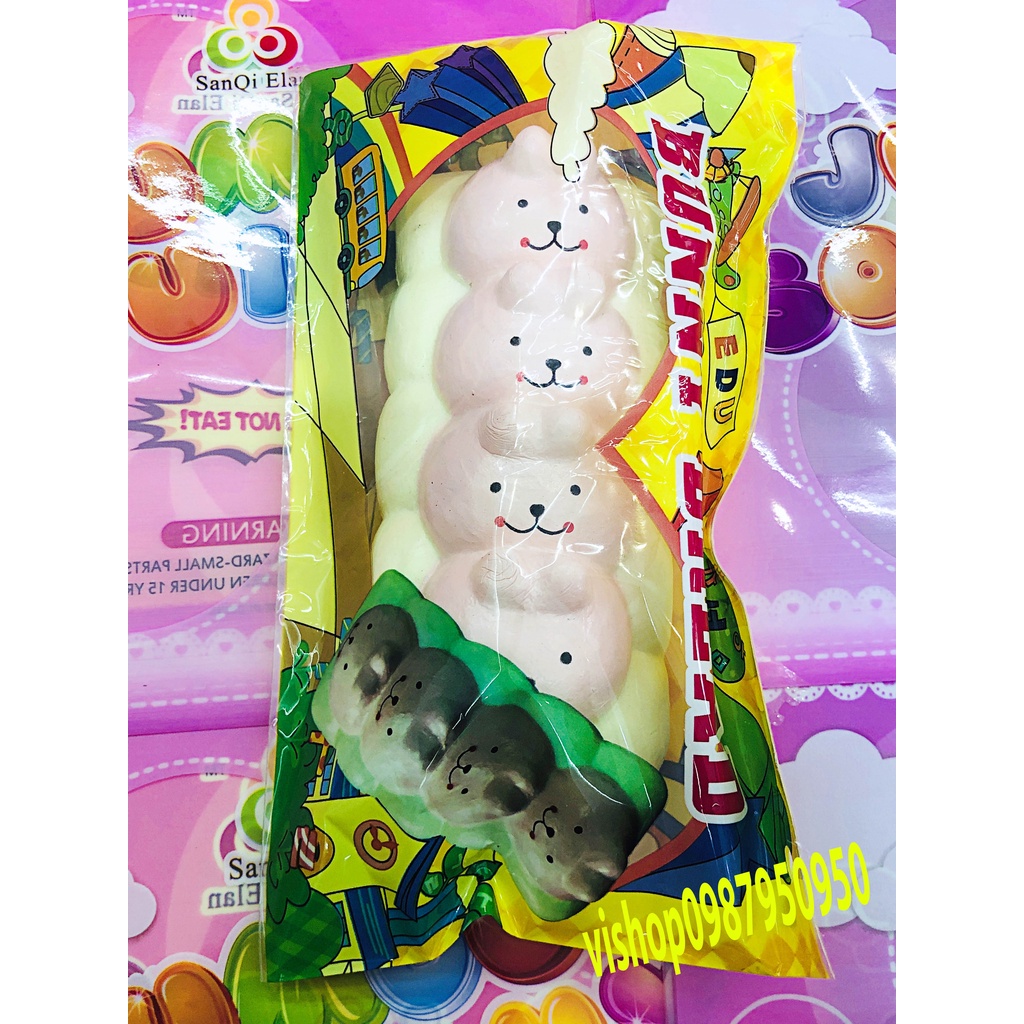 Squishy bánh thỏ 4 khúc 4 tầng SIÊU CHẬM TĂNG hàng xịn thơm mềm mịn đàn hồi
