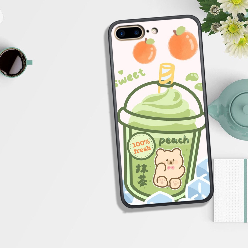 Ốp Lưng IPHONE 6 Plus - 7 Plus - 8 Plus, In Hình '' Gấu Kem Tà Tưa" Đáng Yêu.