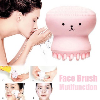 Cọ rửa mặt bằng nhựa silicone mềm hình bạch tuột dễ thương tiện dụng