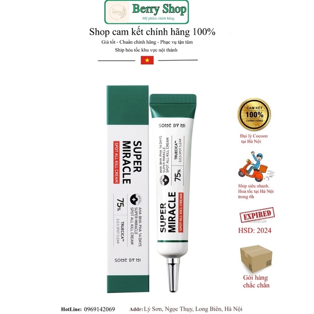 Kem Dưỡng Giảm Mụn Some By Mi 30ml Super Miracle Spot All Kill Cream