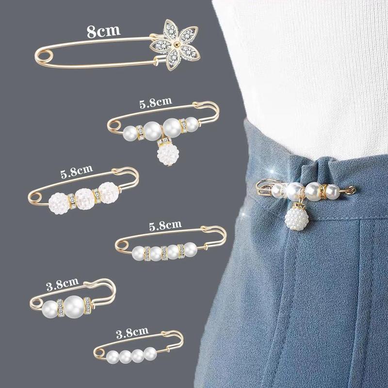 Ghim cài đai quần đính ngọc trai nhân tạo thời trang