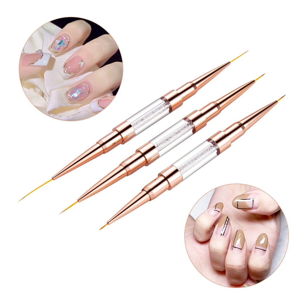 Cọ vẽ trang trí móng tay nghệ thuật LUSLUKING hai đầu siêu mỏng