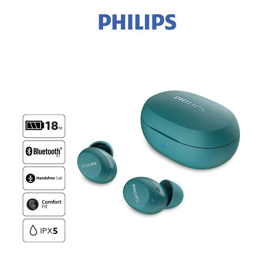 Tai nghe Philips Bluetooth Có Bass TAT1235BL/97 - Màu xanh - Hàng Chính Hãng