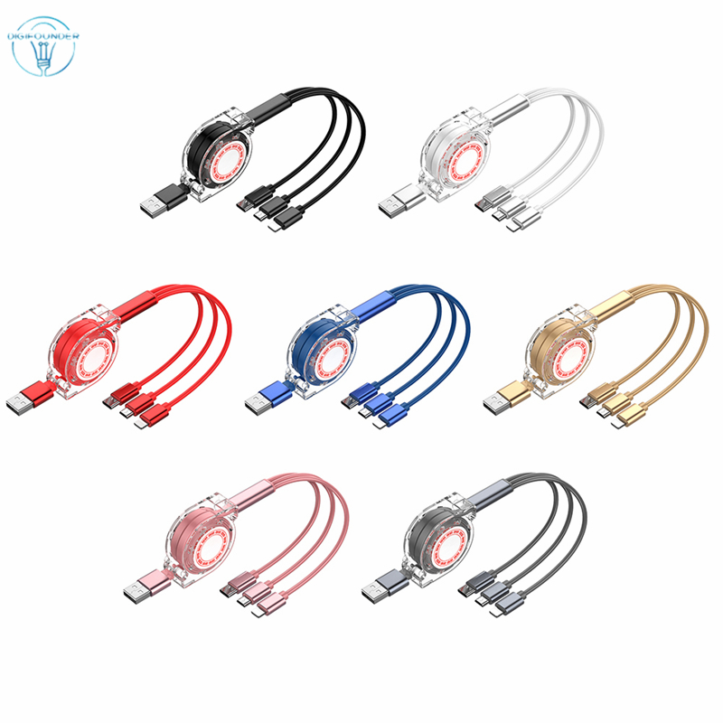 Dây Cáp Sạc Usb 3 Trong 1 Có Thể Thu Gọn Tiện Dụng Dành cho IP