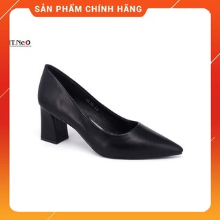 Giày công sở nữ ❤️ HT.NEO ❤️ da bò thật 100% kết hợp gót vuông 5cm bọc da cực sang hàng cao cấp 2021 của HT.NEO
