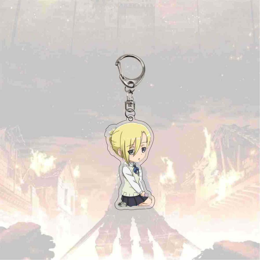 Móc Khóa Hai Mặt Họa Tiết Hoạt Hình Attack on Titan Trang Trí Nội Thất Xe Hơi