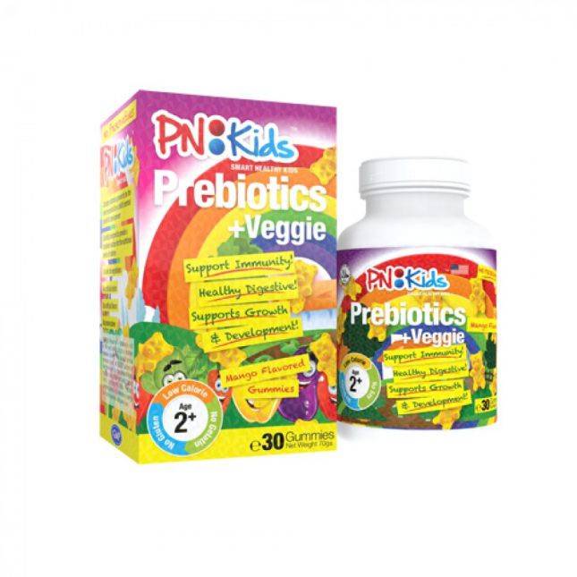 Viên nhai hỗ trợ hệ tiêu hoá cho bé PN Kids Prebiotics & Veggie 30 viên