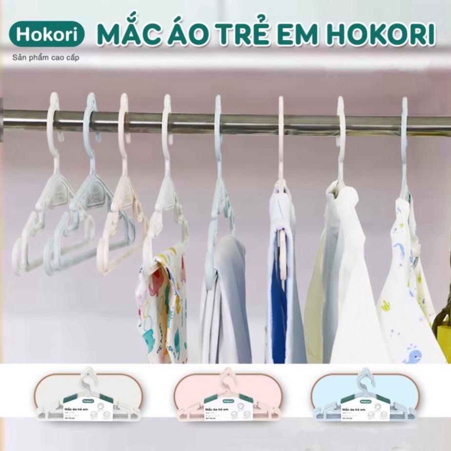 Set 10 Móc quần áo trẻ em Hokori nhựa cao cấp Việt Nhật