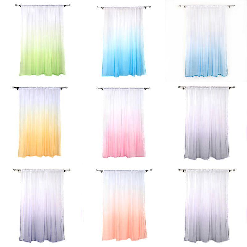 Rèm Cửa Sổ Vải Tuyn Xuyên Thấu Màu Gradient Trang Trí Khách Sạn