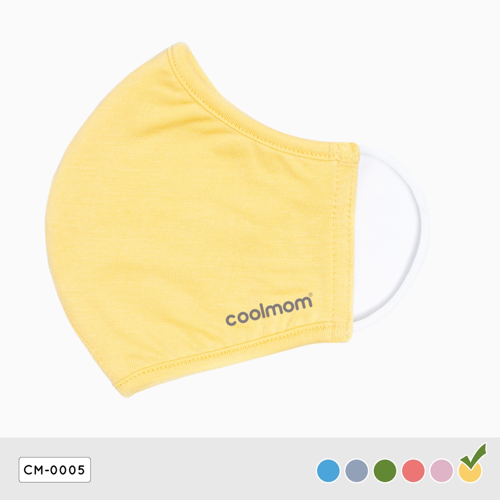 Khẩu trang trẻ em Coolmom chất liệu sợi tre cao cấp màu vàng vanilla size M / CM-0005-M-V