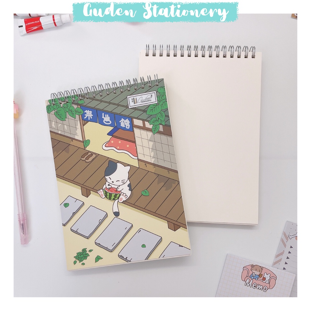 Sổ tay vẽ chì, sổ tay vẽ ký họa, Sketchbook A5 mèo Nhật Bản Guden_Guden Stationery