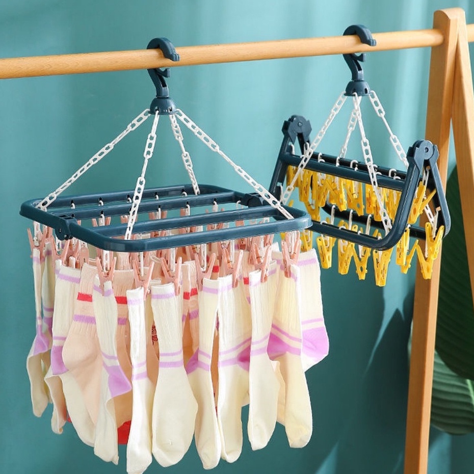 [Thánh phơi đồ] Móc chùm 32 móc phơi quần áo bằng nhựa đa năng