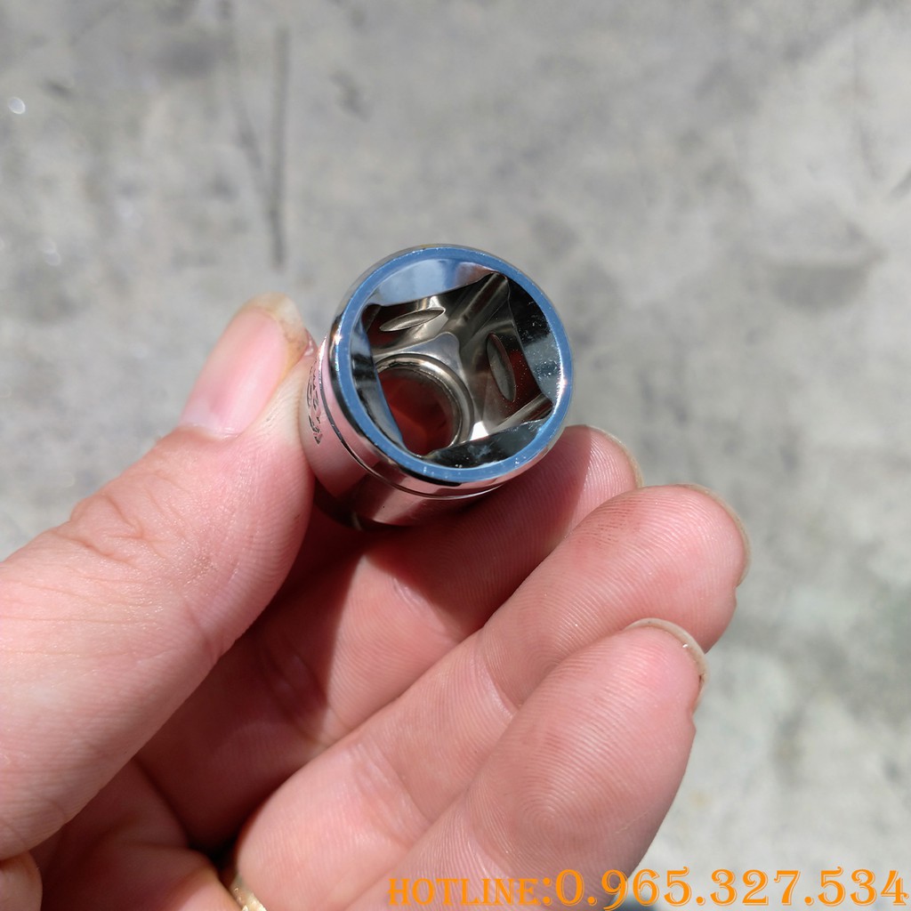 Khẩu 3/8 inch Nhật Bản,Khẩu Trắng ngắn - Kouritsu thép CR-V