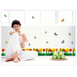 Decal dán chân tường [GIÁ SĨ] Hoa tulip - DCT008