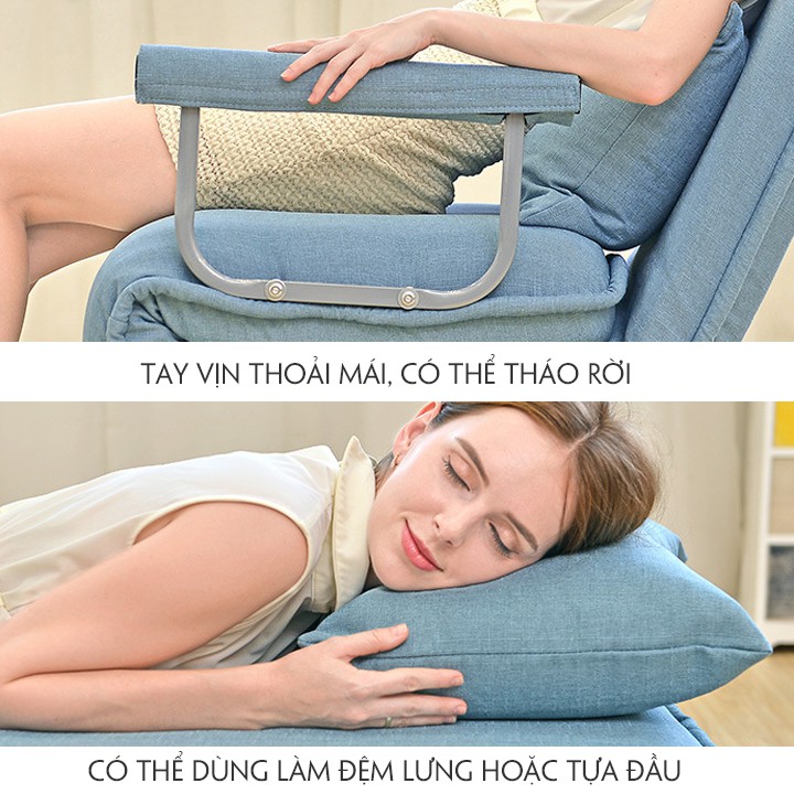 Sofa Giường Đơn, Sofa Ghế Thông Minh Chuyển Đổi Lập Tức 5 Cấp Độ Phòng Khách Cao Cấp.