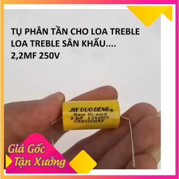 Tụ điện2,2MF 250V màu vàng tròn cao cấp giá 10 con