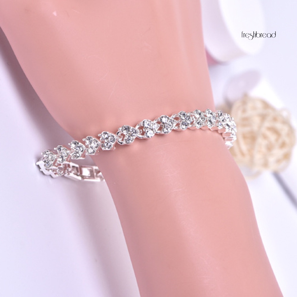 Vòng Tay Đính Đá Lấp Lánh Có Thể Điều Chỉnh Kích Thước Dành Cho Nữ