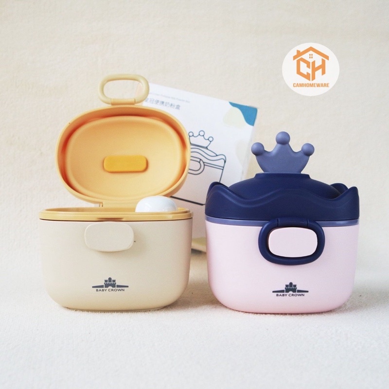 Hộp Đựng Sữa Bột Cho Bé Hình Vương Miện Baby Crown 230g Cam Homeware