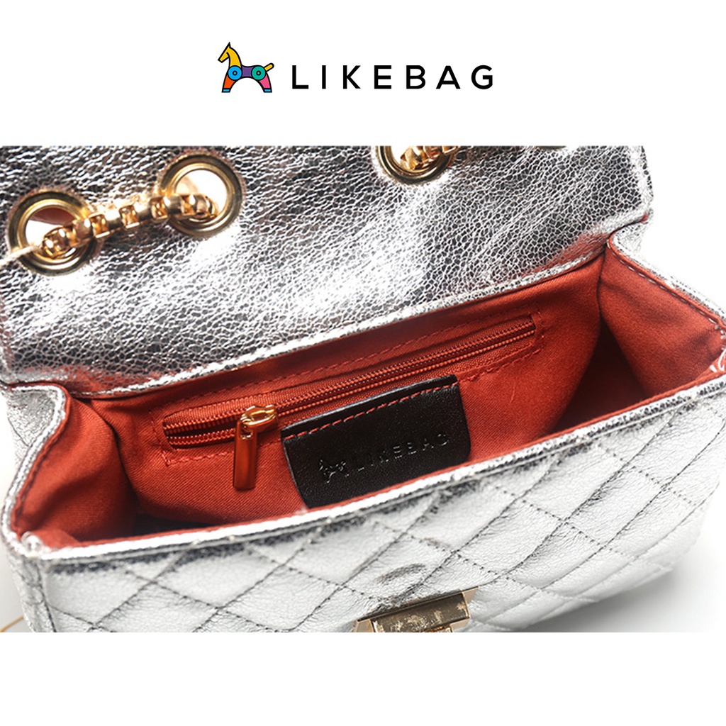 Túi nữ đeo chéo vai LIKEBAG đứng form phối dây xích cao cấp 220307075 - LIBAGI