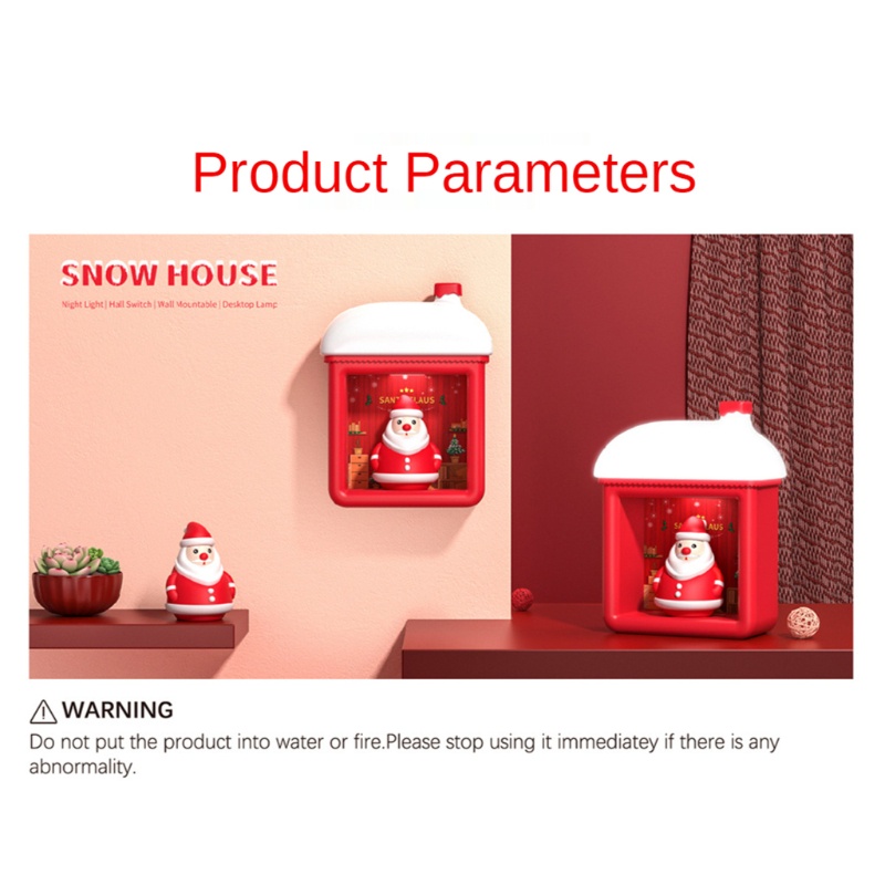 Đèn LED Sạc USB Gắn Tường Hình Ông Già Noel / Người Tuyết Hoạt Hình Dễ Thương
