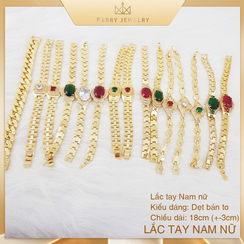 Lắc Tay Nữ Mặt Đính Đá Nhân Tạo, Vòng Tay Nam Nữ Xi Mạ Vàng Non Cao Cấp Nhiều Mẫu Sang Trọng