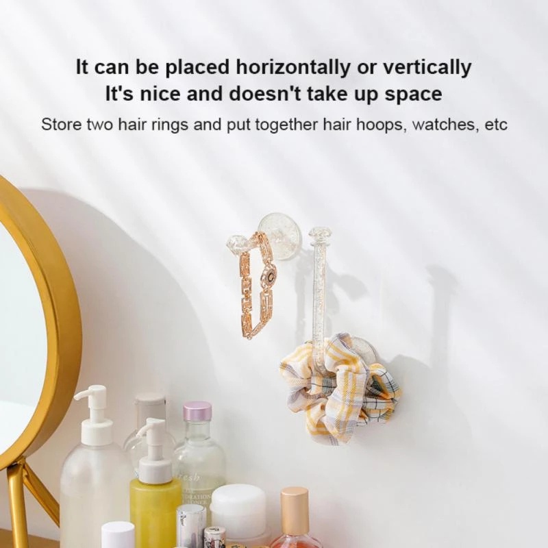 Giá Đỡ Treo Dây Buộc Tóc / Băng Đô Hình Chữ L Tự Dính Thiết Thực Đa Năng