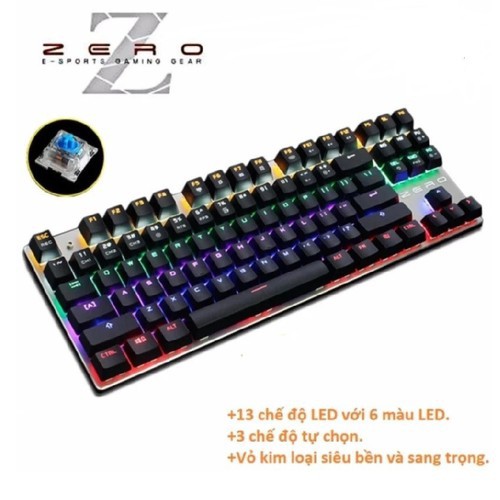 Bàn Phím Cơ Metoo zÊrÔ TKL Led Rainbow và Không Led 87 Phím | BigBuy360 - bigbuy360.vn