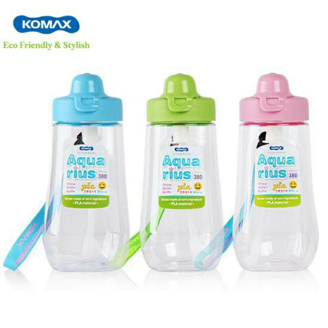 Bình nước nhựa rỗng Komax Aquarius 20395 (380ml), nhựa Tritan chịu được nước nóng, xuất xứ Hàn Quốc,FHKHOI