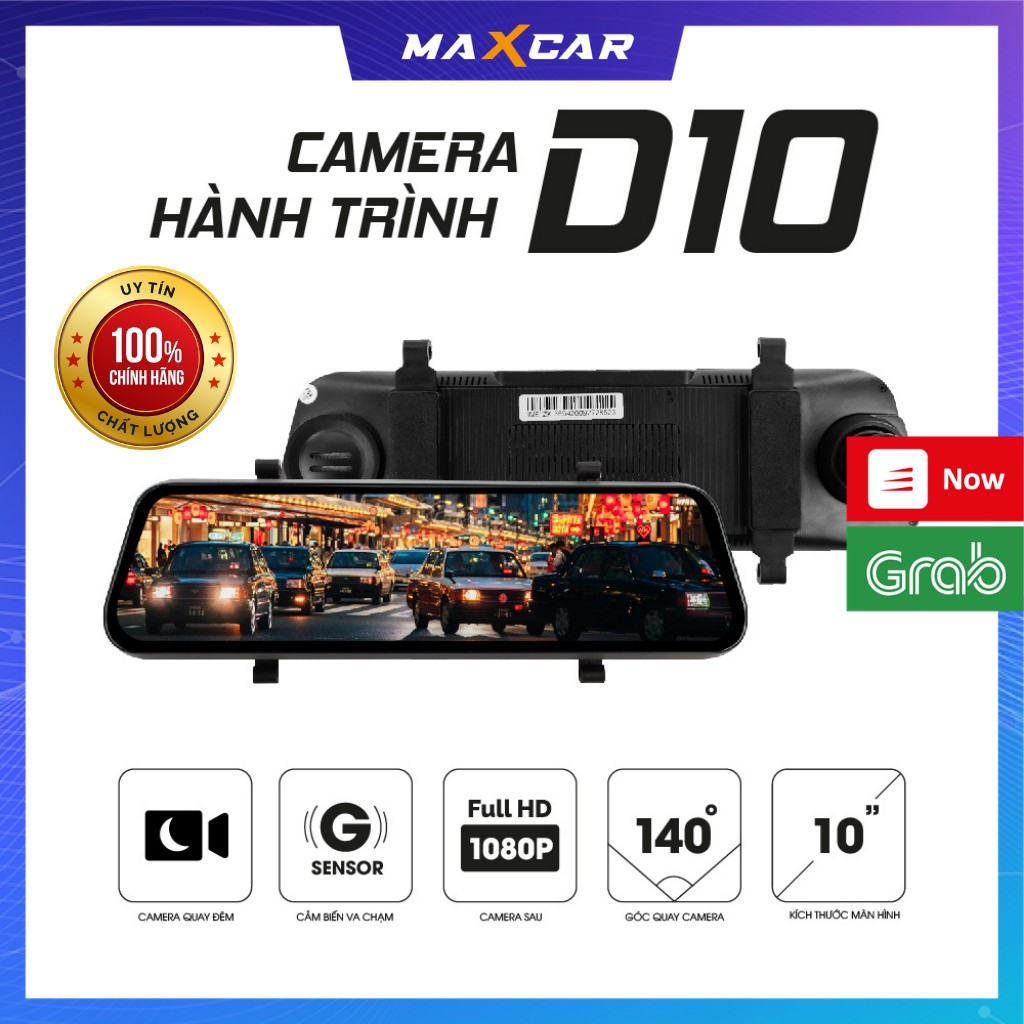 Camera Hành Trình D10 Trước Sau Full HD 1080 Thấu Kính 6 Lớp 25Fps Cực Sắc Nét