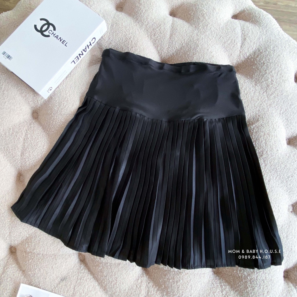 EVERMOM | Chân váy bầu dập ly có đệm bụng loại dày mặc suốt thai kì