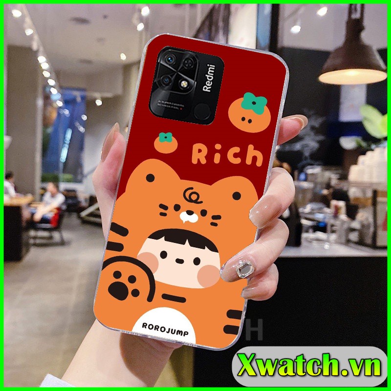 Ốp silicon in UV Xiaomi Redmi A1 Redmi 10C Poco C40 Redmi 10A họa tiết Tiger