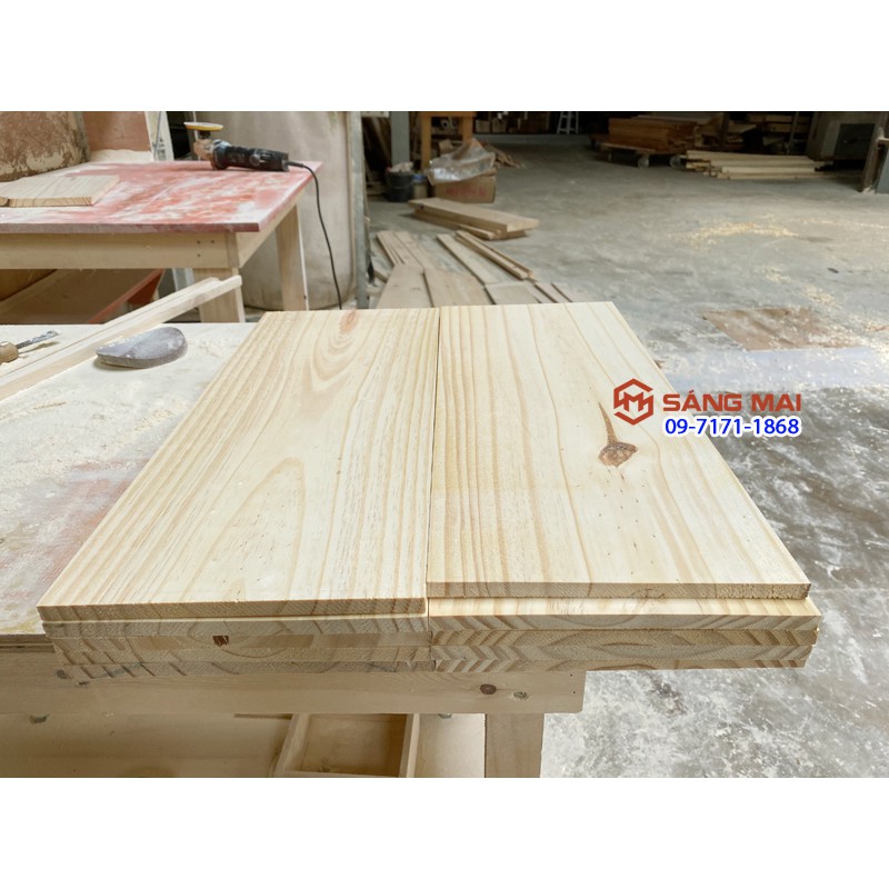 [MS70] Tấm gỗ thông mặt rộng 20cm x dày 1cm x dài 50cm + láng nhẵn mịn 4 mặt