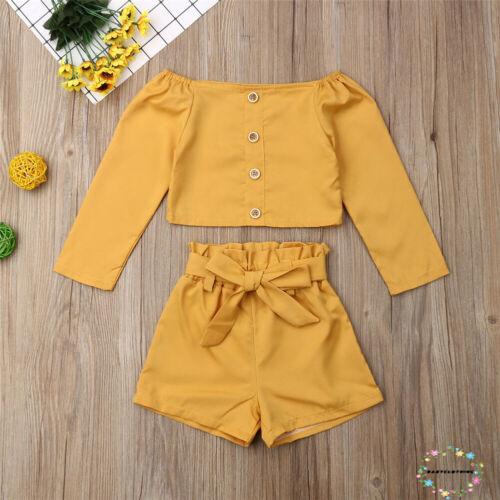 Set áo tay dài + quần short kiểu dáng dễ thương xinh xắn cho bé gái